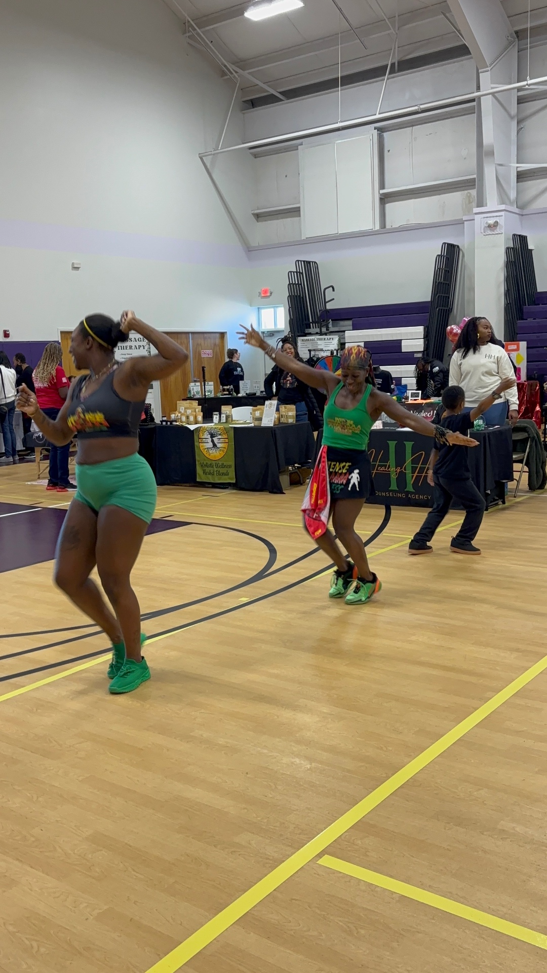 Fitness demonstration on the floor of a past expo
